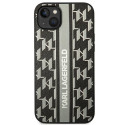 Kryt Karl Lagerfeld Monogram Stripe iPhone 14 Plus - šedý
