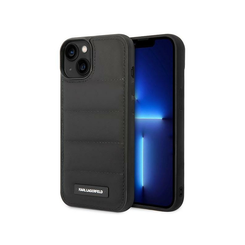 Pouzdro Karl Lagerfeld PUFFY ELONGATED LOGO pro iPhone 14 Plus - černé
