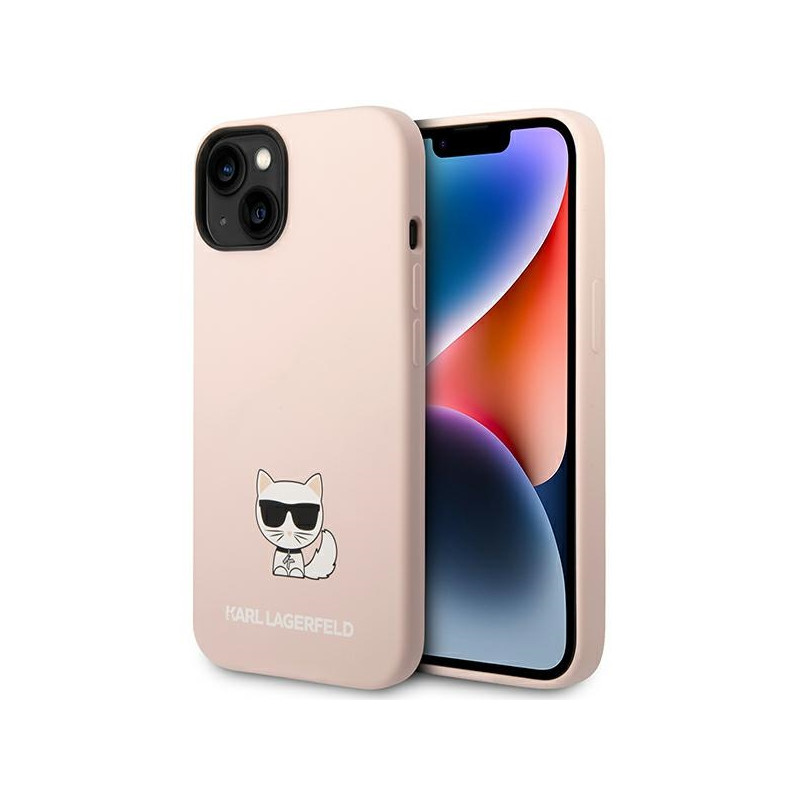 Kryt Karl Lagerfeld KLHCP14MSLCTPI pro iPhone 14 Plus - světle růžová