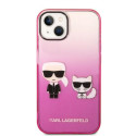 Kryt Karl Lagerfeld IKONIK Karl&Choupette iPhone 14 Plus – růžový