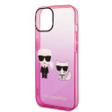 Kryt Karl Lagerfeld IKONIK Karl&Choupette iPhone 14 Plus – růžový