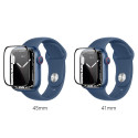 HOCO A30 Ochranné sklo 3D FULL-COVER 0.15mm pro Apple Watch 7/8 41mm, montážní rámeček