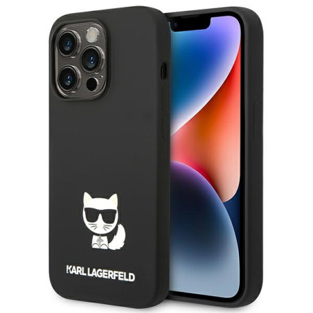 Kryt Karl Lagerfeld Silicone Choupette Body iPhone 14 Pro Max černý