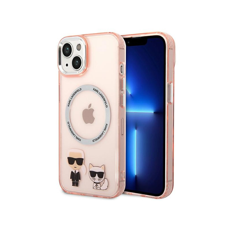Kryt Karl Lagerfeld KLHMP14MHKCP pro iPhone 14 Plus - hardcase růžový/pink Karl & Choupette