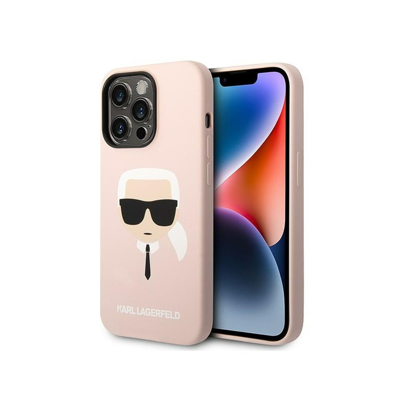 Kryt Karl Lagerfeld KLHMP14XSLKHLP pro iPhone 14 Pro Max - světle růžová