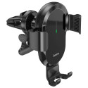 HOCO CA105 Gravity držák do automobilu s bezdrátovým nabíjením 15W, černý