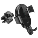 HOCO CA105 Gravity držák do automobilu s bezdrátovým nabíjením 15W, černý
