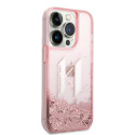 Kryt Karl Lagerfeld Liquid Glitter Big KL iPhone 14 Pro pink