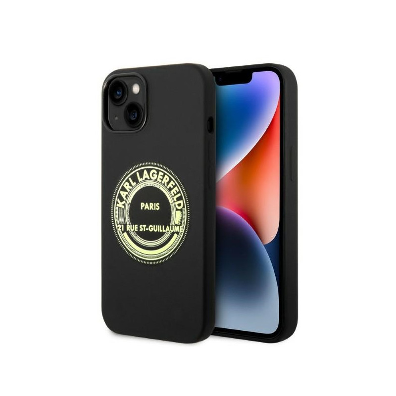 Kryt Karl Lagerfeld KLHCP14MSRSGRCK pro iPhone 14 Plus - hardcase black / black silikon