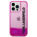 Kryt Karl Lagerfeld Liquid Glitter Elong pro iPhone 14 Pro Max pink