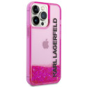 Kryt Karl Lagerfeld Liquid Glitter Elong pro iPhone 14 Pro Max pink