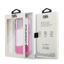 Kryt Karl Lagerfeld Liquid Glitter Elong pro iPhone 14 Pro Max pink