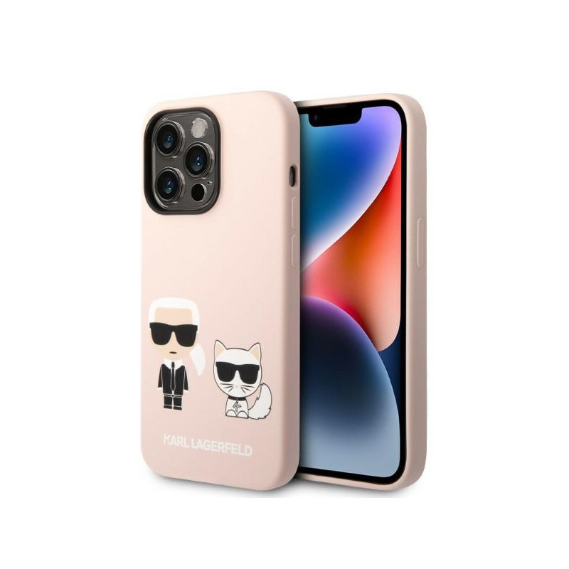 Kryt Karl Lagerfeld KLHMP14LSSKCI pro iPhone 14 Pro - light pink