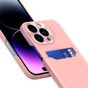 Hurtel Leather Stand Case pro iPhone 14 – růžové
