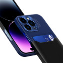 Pouzdro Hurtel LEATHER STAND CASE iPhone 14 modré