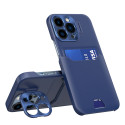 Hurtel LEATHER STAND CASE pro iPhone 14 Pro Max modré