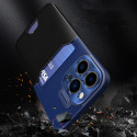 Hurtel LEATHER STAND CASE pro iPhone 14 Pro Max modré