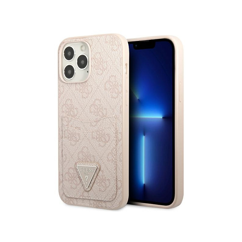 Kryt GUESS 4G TRIANGLE LOGO pro iPhone 13 Pro / 13 - růžový