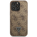 Kryt Guess 4G Double Card Triangle Logo iPhone 13 Pro - hnědý