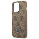 Kryt Guess 4G Double Card Triangle Logo iPhone 13 Pro - hnědý