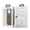 Kryt Guess 4G Double Card Triangle Logo iPhone 13 Pro - hnědý