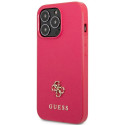 Kryt Guess SAFFIANO 4G SMALL METAL LOGO pro iPhone 13 Pro - růžová