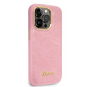 Kryt Guess Croco Collection iPhone 14 Pro - růžová