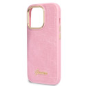Kryt Guess Croco Collection iPhone 14 Pro - růžová