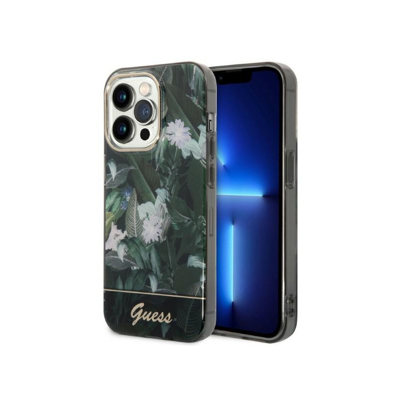 Kryt Guess GUHCP14LHGJGHA pro iPhone 14 Pro - green/green hardcase jungle collection