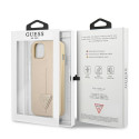 Kryt Guess Saffiano Triangle iPhone 14 Plus - beige