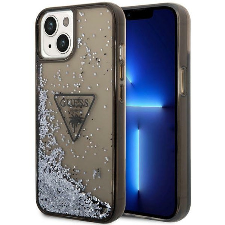 Kryt Guess Liquid Glitter Palm pro iPhone 14 - černá
