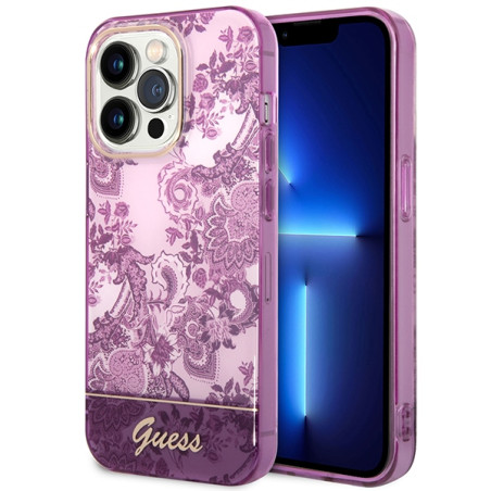 Kryt Guess Porcelain Collection pro iPhone 14 Pro Max - fuchsia
