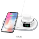 HOCO CW21 Bezdrátová nabíječka 3v1 pro iPhone, Watch a AirPods, bílá