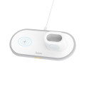 HOCO CW21 Bezdrátová nabíječka 3v1 pro iPhone, Watch a AirPods, bílá