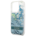 Kryt Guess Flower Liquid Glitter pro iPhone 14 Pro Max - zelená