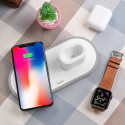 HOCO CW21 Bezdrátová nabíječka 3v1 pro iPhone, Watch a AirPods, bílá