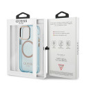 Kryt Guess GOLD OUTLINE TRANSLUCENT MagSafe iPhone 13 - modrý
