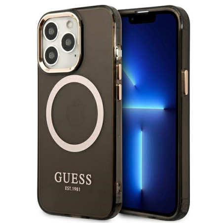 Kryt Guess GOLD OUTLINE MagSafe iPhone 13 Pro/13 černý