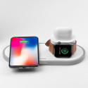 HOCO CW21 Bezdrátová nabíječka 3v1 pro iPhone, Watch a AirPods, bílá
