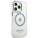 Kryt GUESS Metal Outline MagSafe iPhone 13 Pro/13 modrá