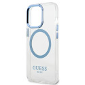 Kryt GUESS Metal Outline MagSafe iPhone 13 Pro/13 modrá