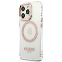 Kryt GUESS Metal Outline Magsafe pro iPhone 13 Pro / iPhone 13 - růž
