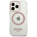 Kryt GUESS Metal Outline Magsafe pro iPhone 13 Pro / iPhone 13 - růž