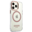 Kryt GUESS Metal Outline Magsafe pro iPhone 13 Pro / iPhone 13 - růž