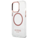 Kryt GUESS Metal Outline Magsafe pro iPhone 13 Pro / iPhone 13 - růž