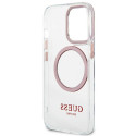 Kryt GUESS Metal Outline Magsafe pro iPhone 13 Pro / iPhone 13 - růž