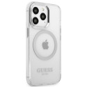 Kryt Guess METAL OUTLINE Magsafe pro iPhone 13 Pro - stříbrná