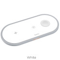 HOCO CW24 Bezdrátová nabíječka 3v1 pro iPhone, Watch a AirPods, bílá