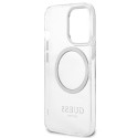 Kryt Guess METAL OUTLINE Magsafe pro iPhone 13 Pro - stříbrná