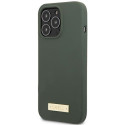 Kryt Guess SILICONE LOGO PLATE MagSafe iPhone 13 Pro - zelená
